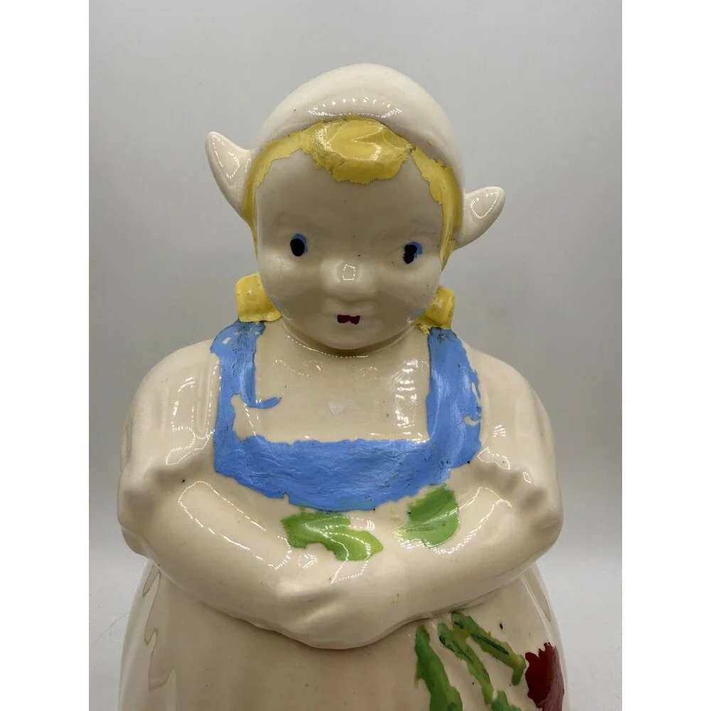 Vintage Dutch Girl Cookie Jar 1950s : Hand Painted American Pottery Company ?
